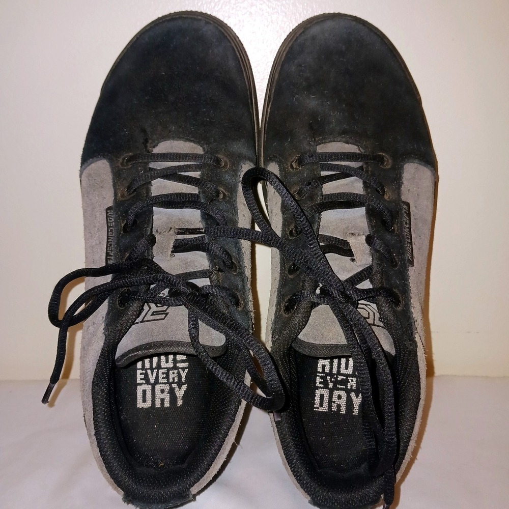 Ride Concepts Vice Mens MTB Shoes Black Charcoal Suede Flat Pedal Size 7 US
